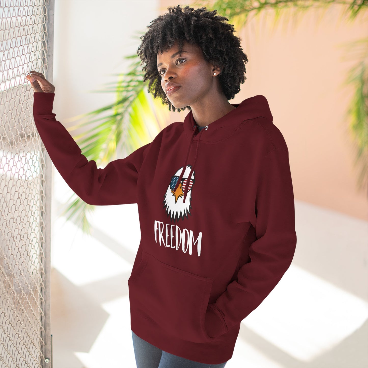 Freedom Eagle Aviator Premium Hoodie | USA Bald Eagle Graphic