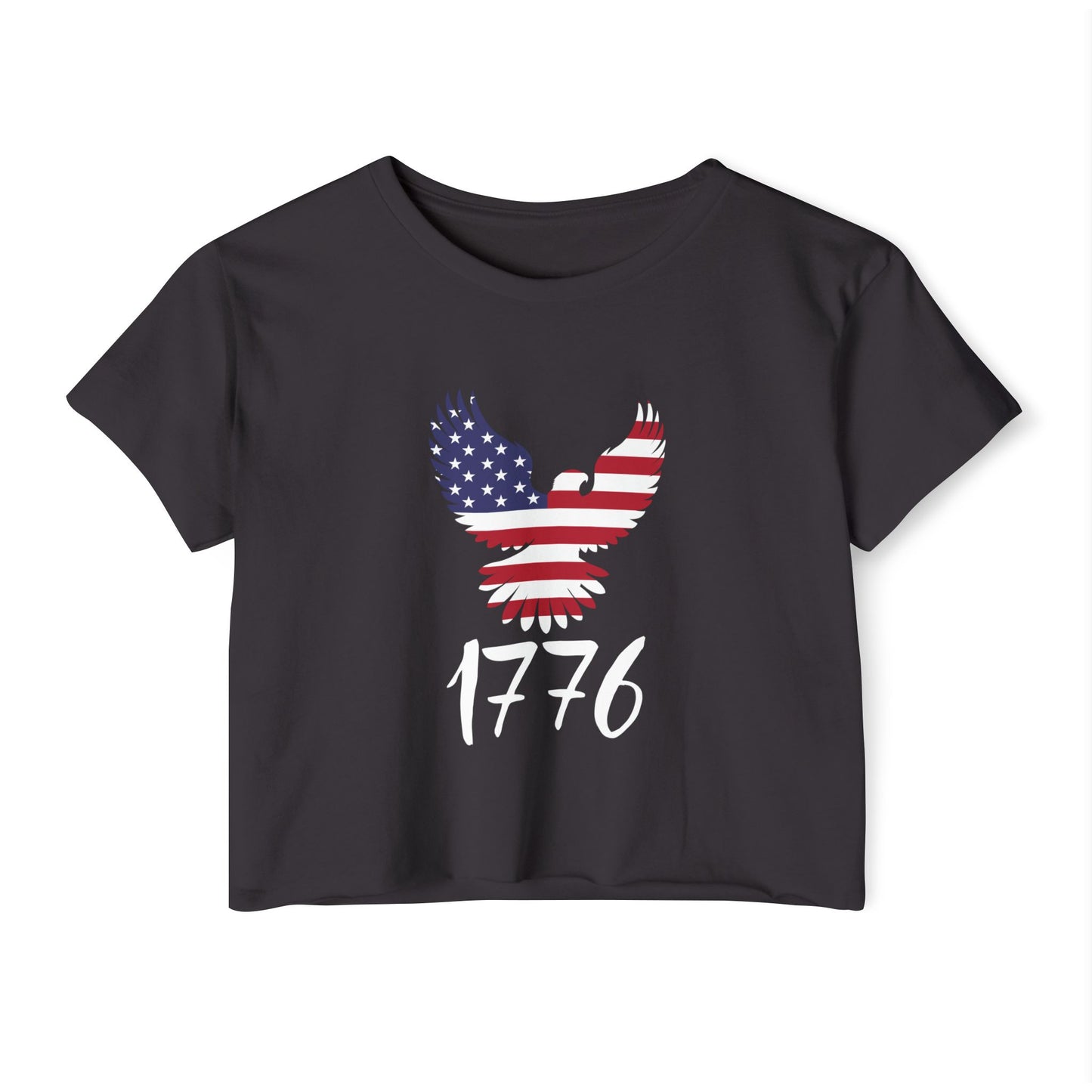 1776 Heritage Women's Festival Crop Top | USA Bald Eagle Graphic