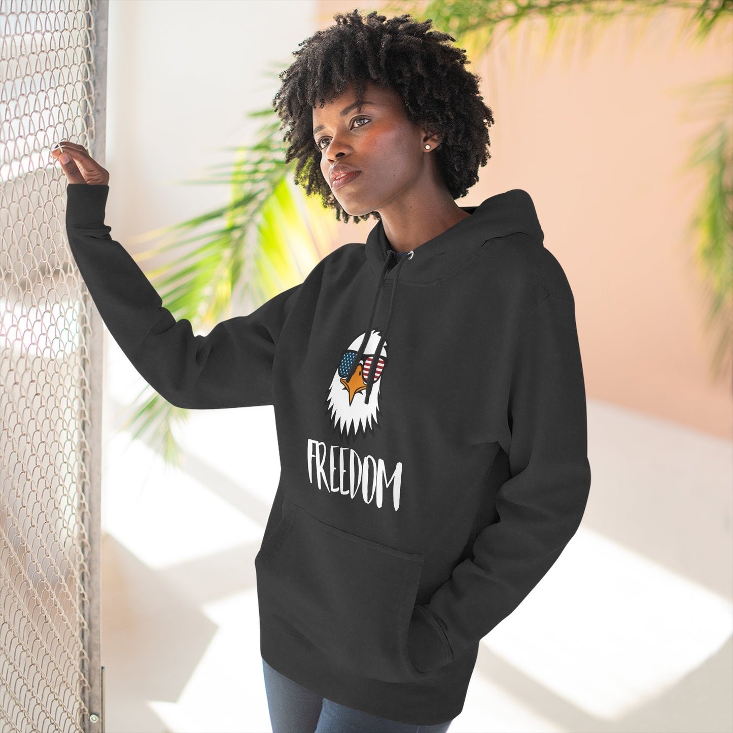 Freedom Eagle Aviator Premium Hoodie | USA Bald Eagle Graphic