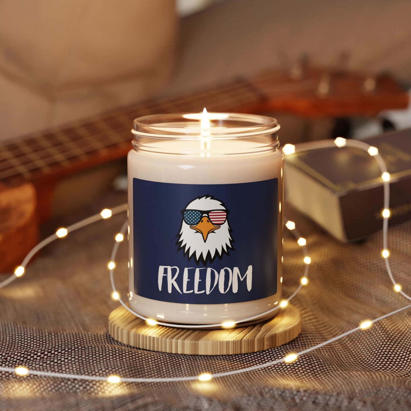 Freedom Eagle Aviator Scented Jar Candle | USA Bald Eagle Graphic (9 oz)