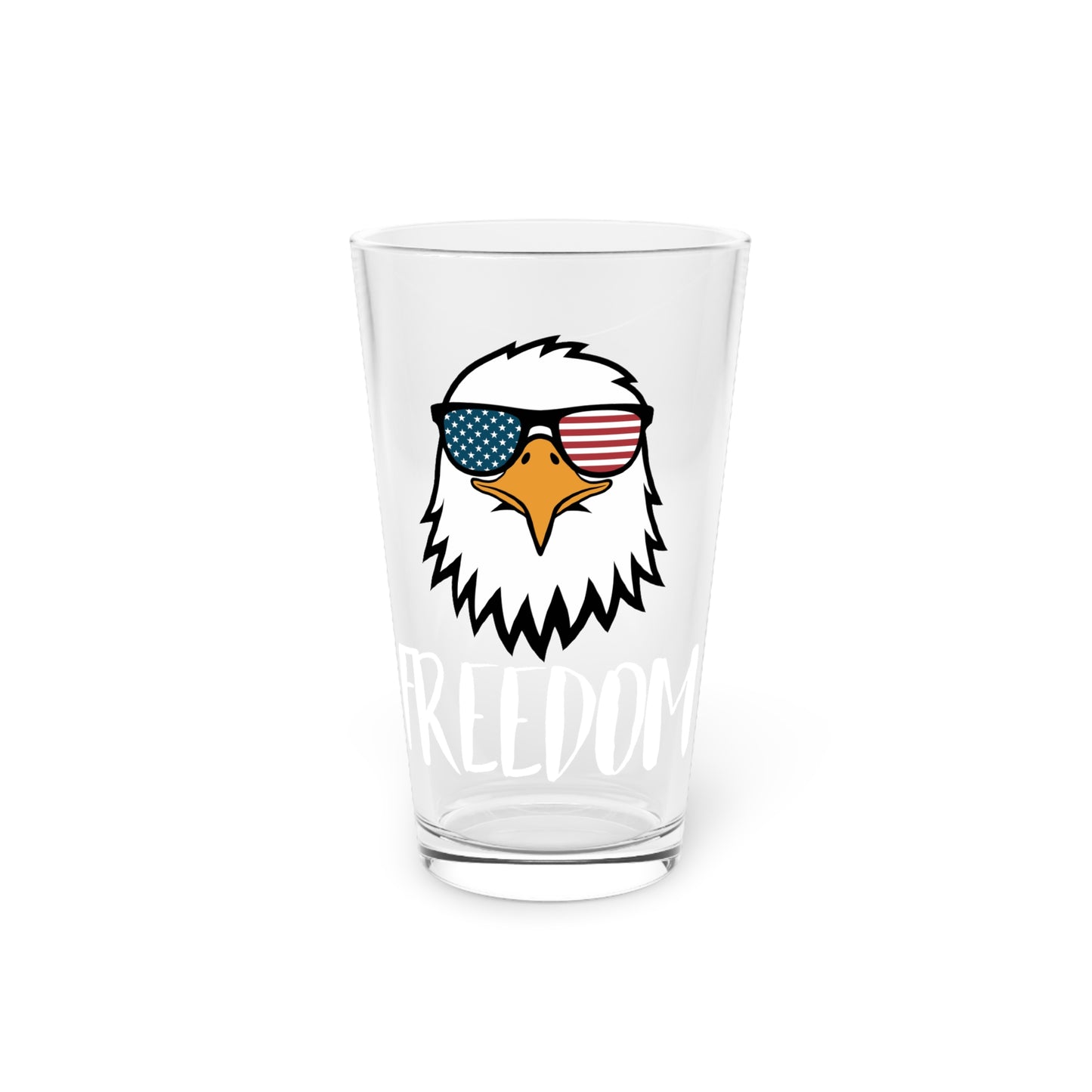 Premium Pint Glass - Freedom Eagle Aviator | Patriotic Drinkware