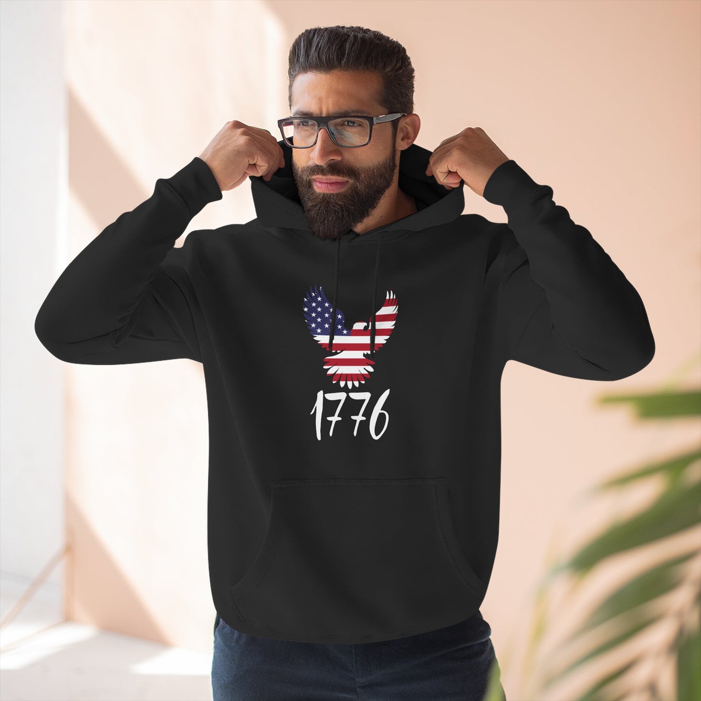 1776 Heritage Premium Hoodie | USA Bald Eagle Graphic Sweatshirt