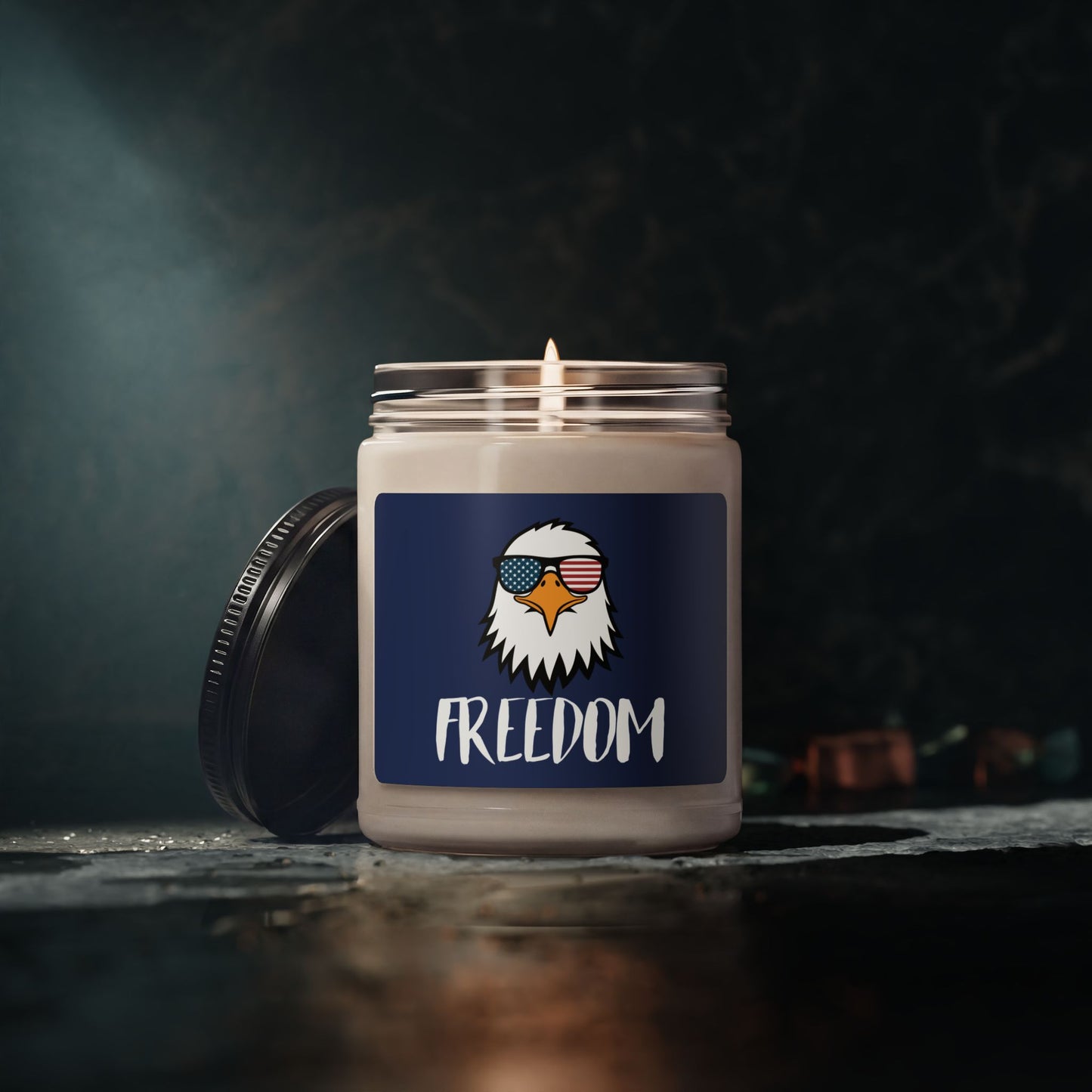 Freedom Eagle Aviator Scented Jar Candle | USA Bald Eagle Graphic (9 oz)