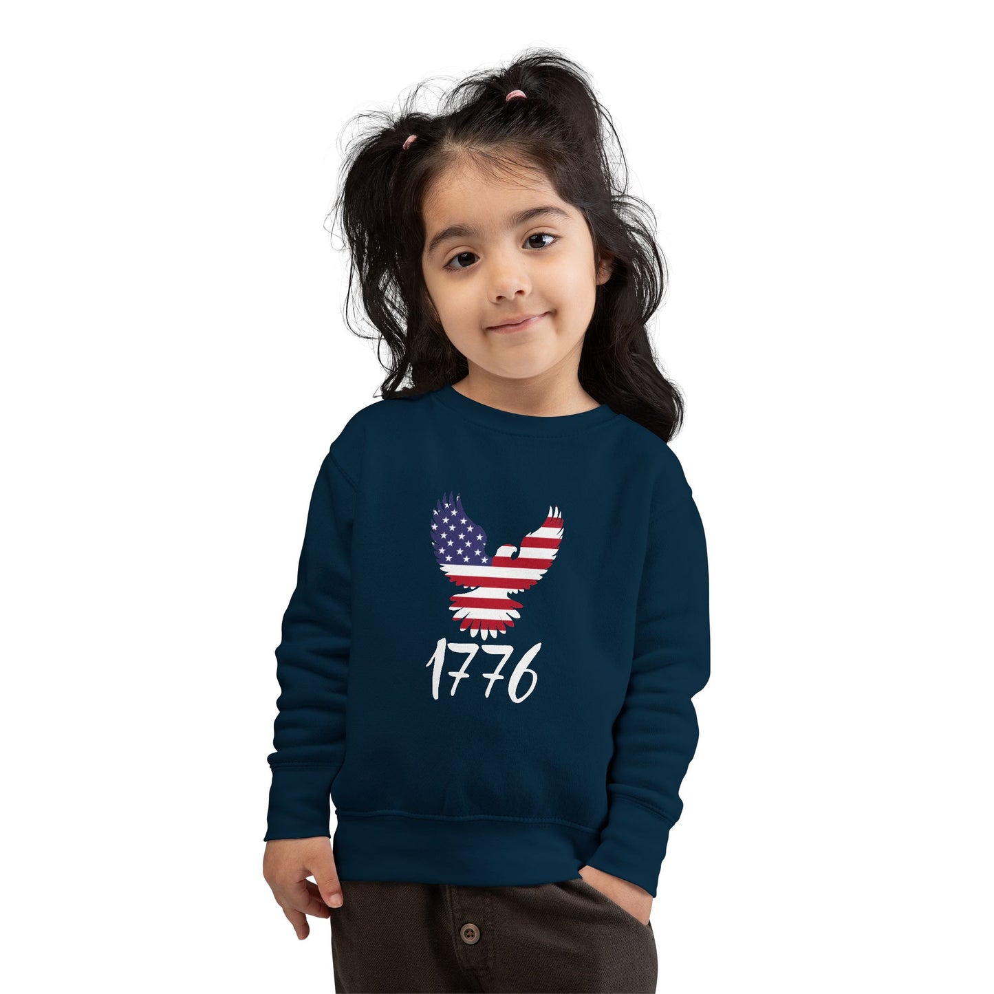 1776 Heritage Toddler Sweatshirt | USA Bald Eagle Graphic