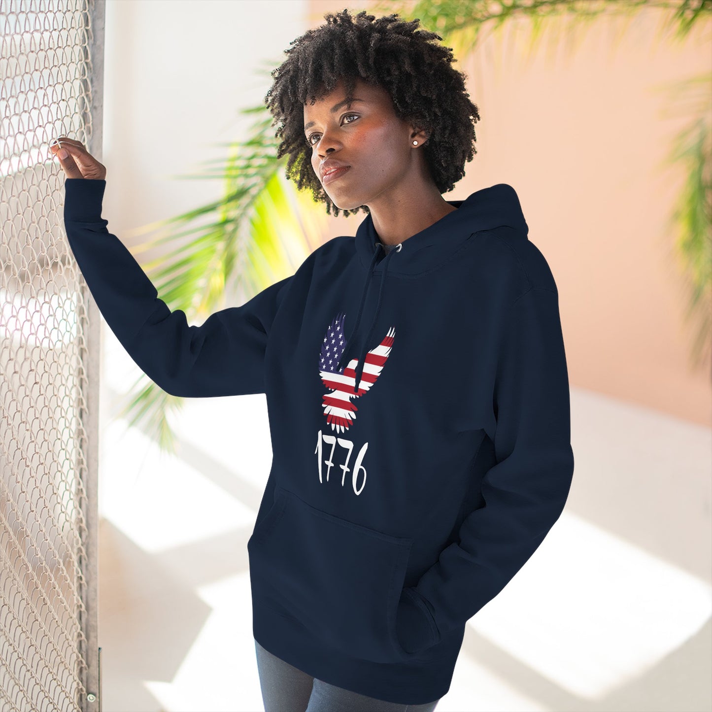 1776 Heritage Premium Hoodie | USA Bald Eagle Graphic Sweatshirt