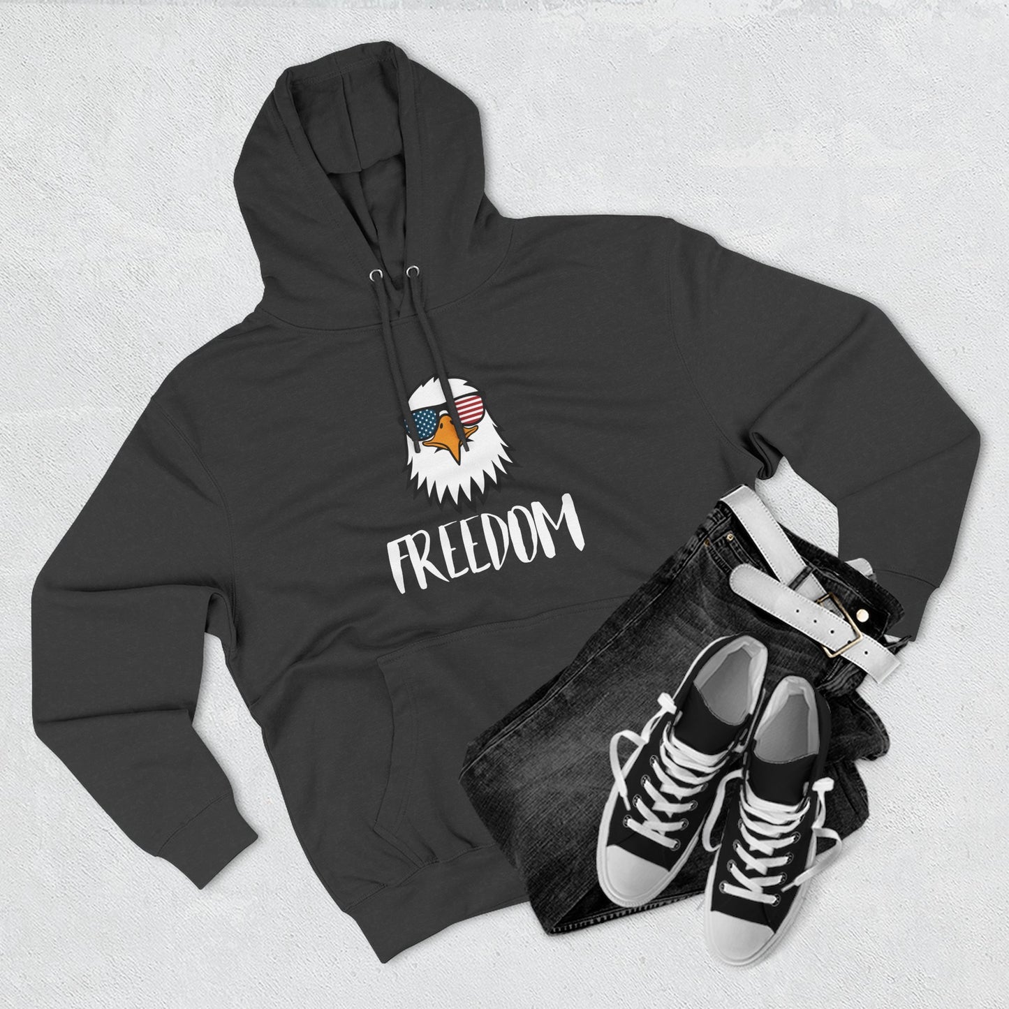 Freedom Eagle Aviator Premium Hoodie | USA Bald Eagle Graphic