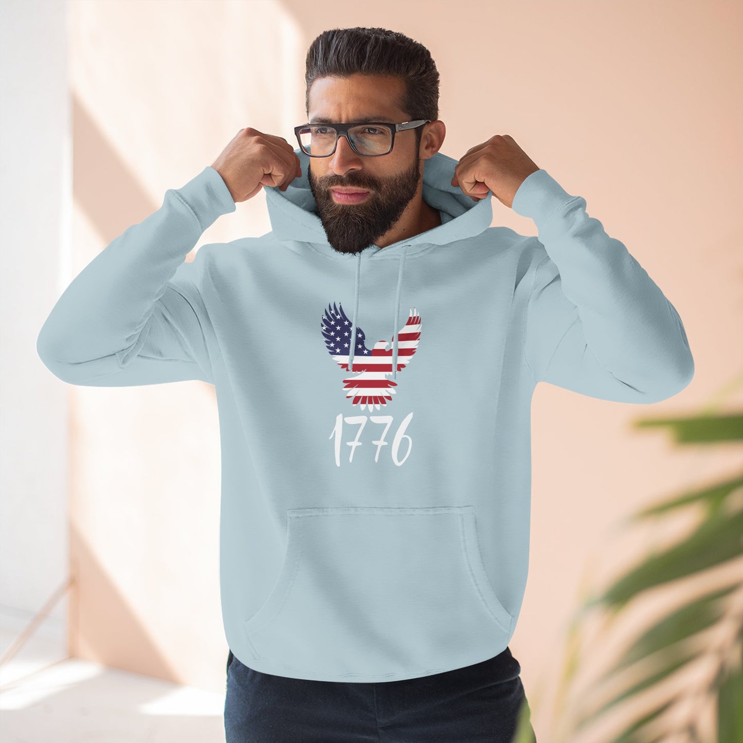 1776 Heritage Premium Hoodie | USA Bald Eagle Graphic Sweatshirt