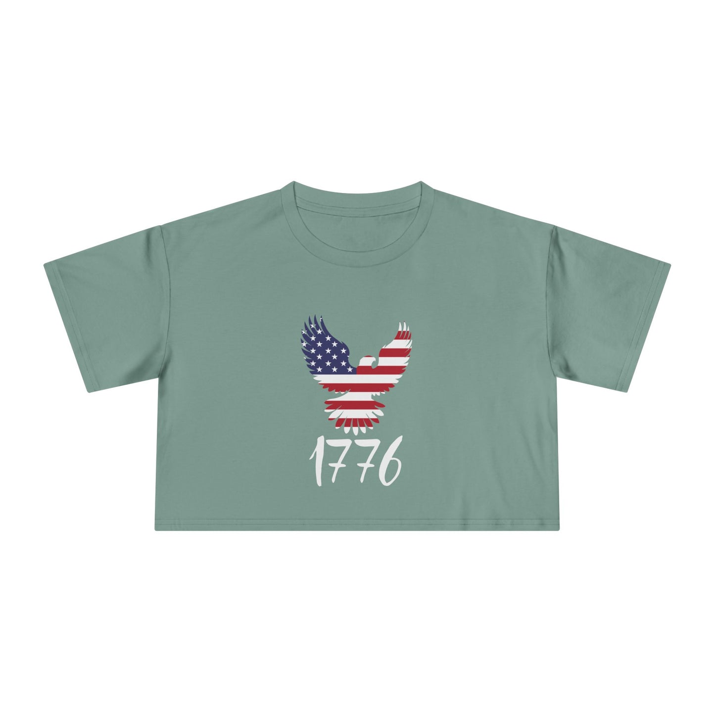1776 Heritage Women's Premium Crop Top | USA Bald Eagle Graphic