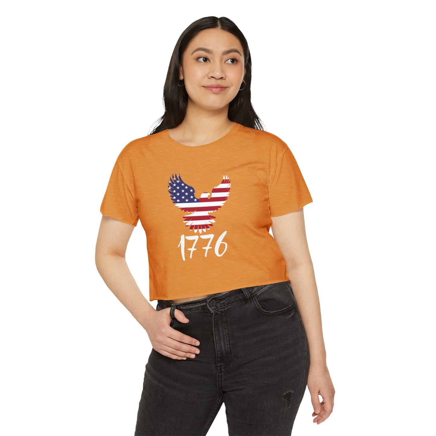 1776 Heritage Women's Festival Crop Top | USA Bald Eagle Graphic