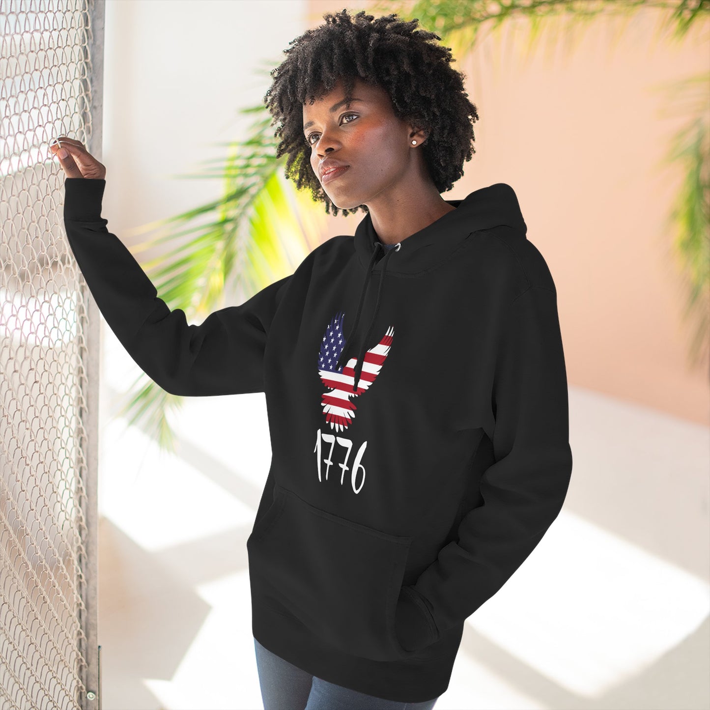 1776 Heritage Premium Hoodie | USA Bald Eagle Graphic Sweatshirt