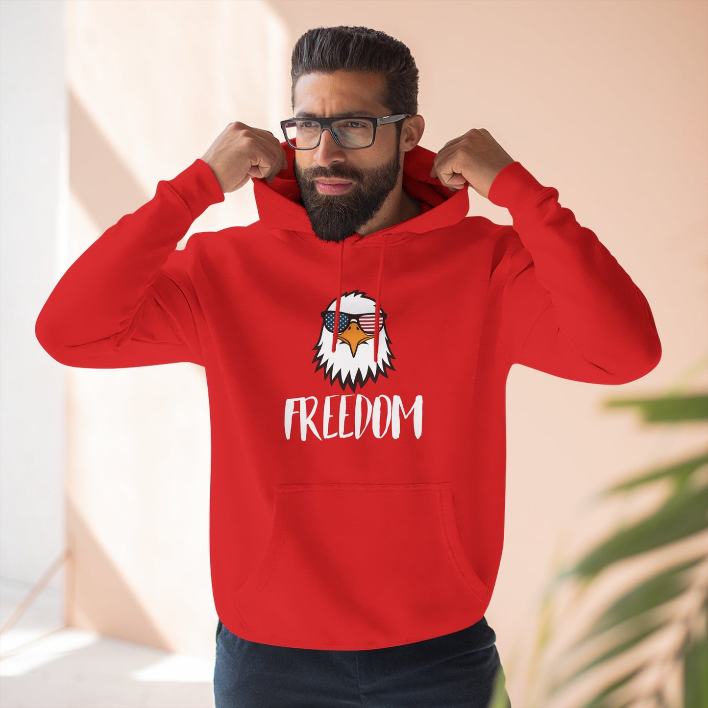 Freedom Eagle Aviator Premium Hoodie | USA Bald Eagle Graphic