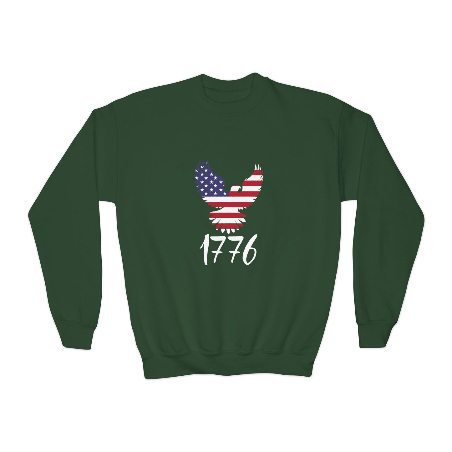 1776 Heritage Youth Sweatshirt | USA Bald Eagle Graphic