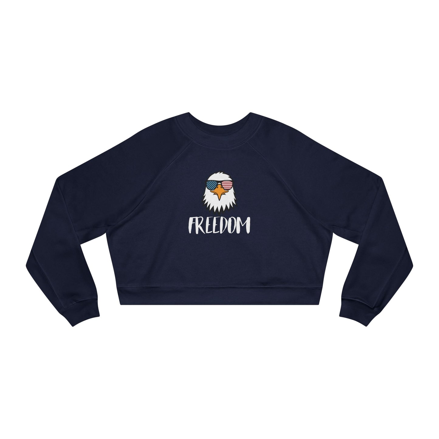 Freedom Eagle Aviator Women's Cropped Sweatshirt | USA Bald Eagle Graphic