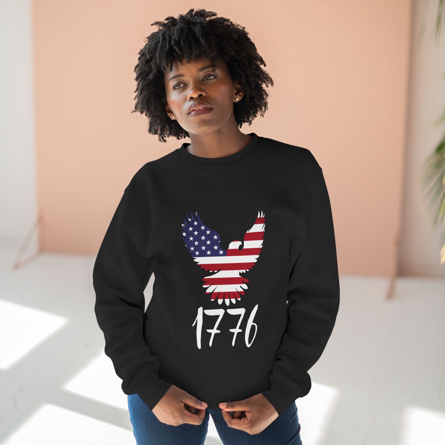 1776 Heritage Crewneck Sweatshirt | USA Bald Eagle Graphic Pullover