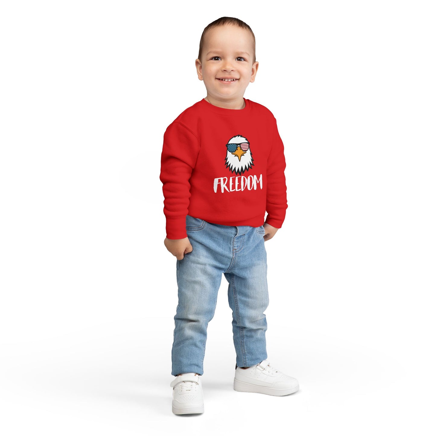 Freedom Eagle Aviator Toddler Sweatshirt | USA Bald Eagle Graphic