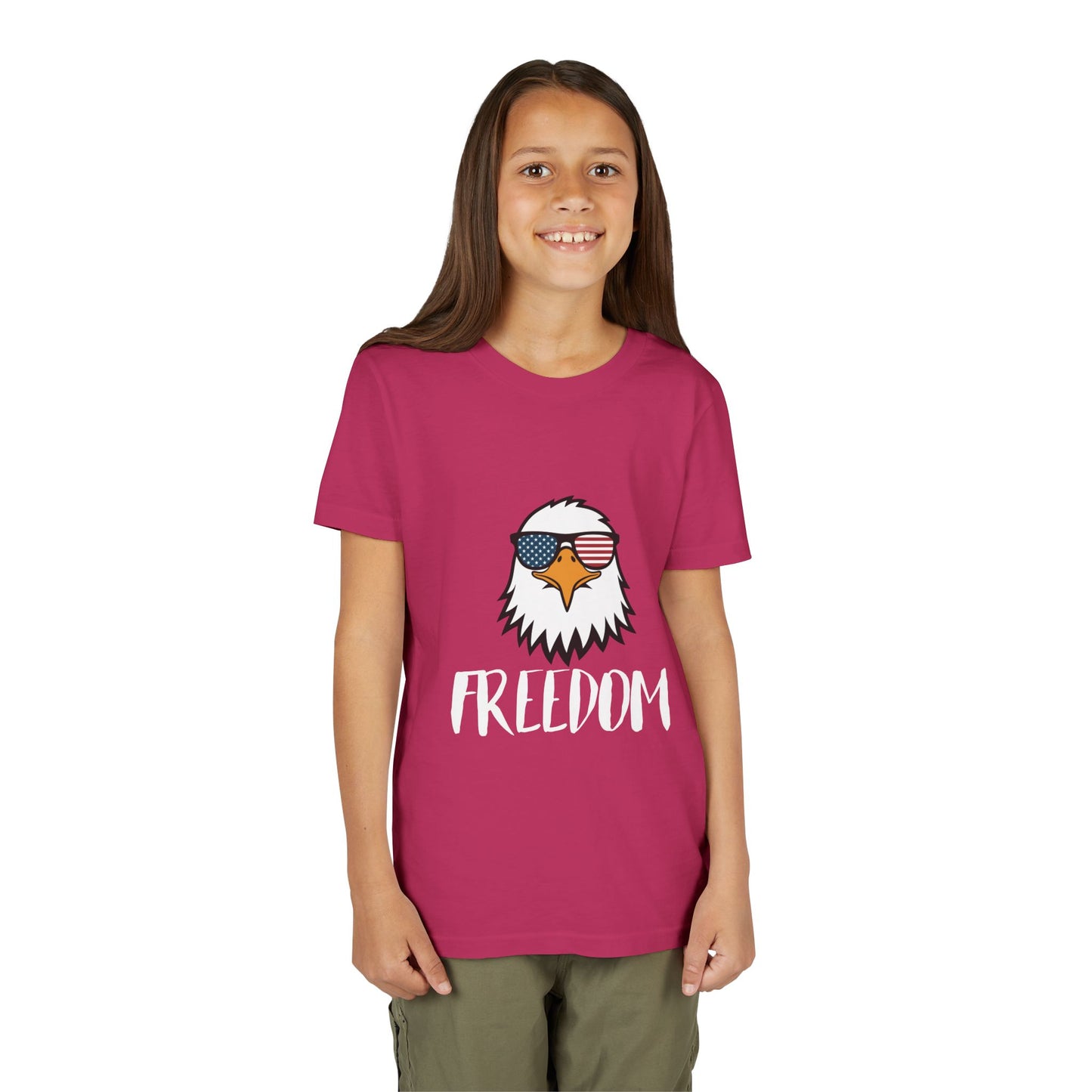 Freedom Eagle Aviator Youth T-Shirt | USA Bald Eagle Graphic Tee