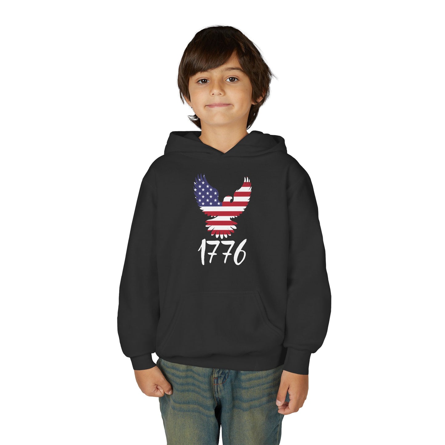 1776 Heritage Youth Hoodie | USA Bald Eagle Graphic