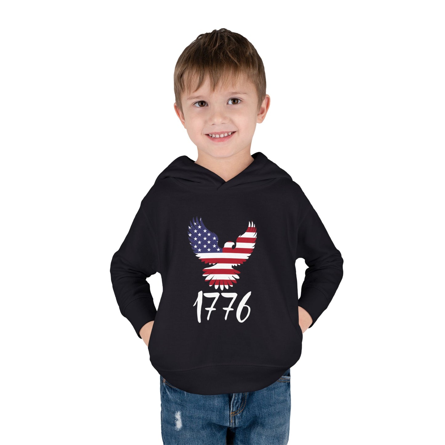 1776 Heritage Toddler Hoodie | USA Bald Eagle Graphic