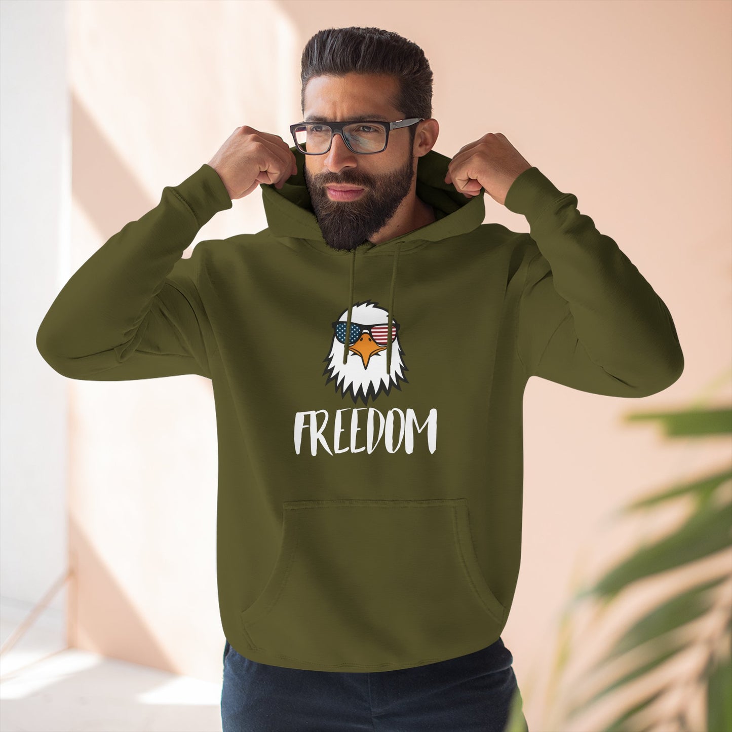 Freedom Eagle Aviator Premium Hoodie | USA Bald Eagle Graphic