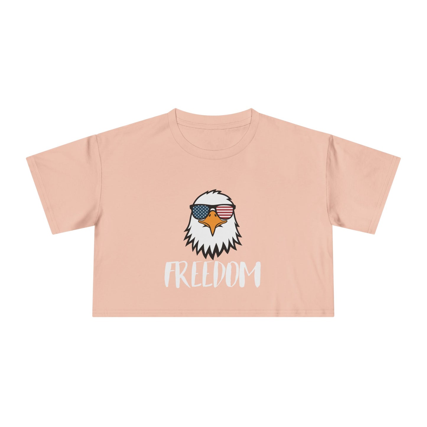 Freedom Eagle Aviator Women's Premium Crop Top | USA Bald Eagle Graphic