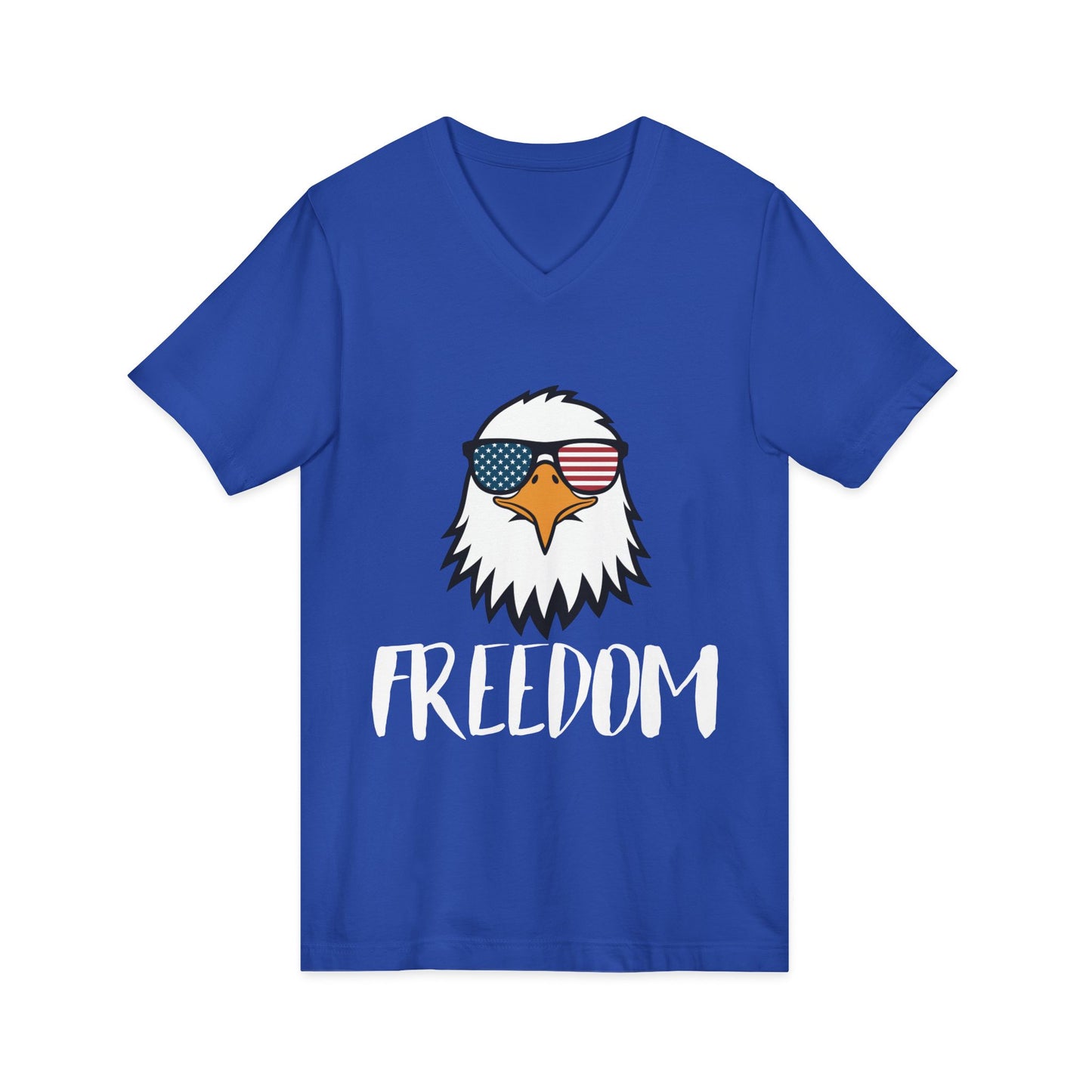Freedom Eagle Aviator Men's V-Neck Tee | USA Bald Eagle Graphic