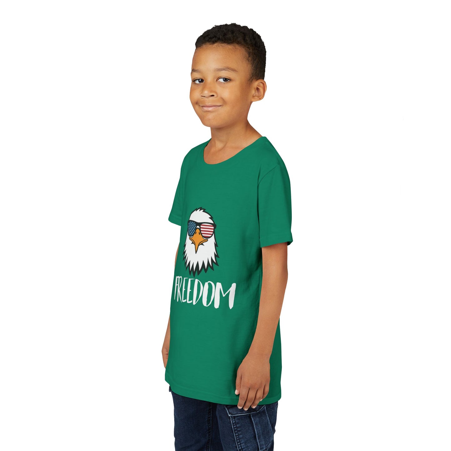 Freedom Eagle Aviator Youth T-Shirt | USA Bald Eagle Graphic Tee