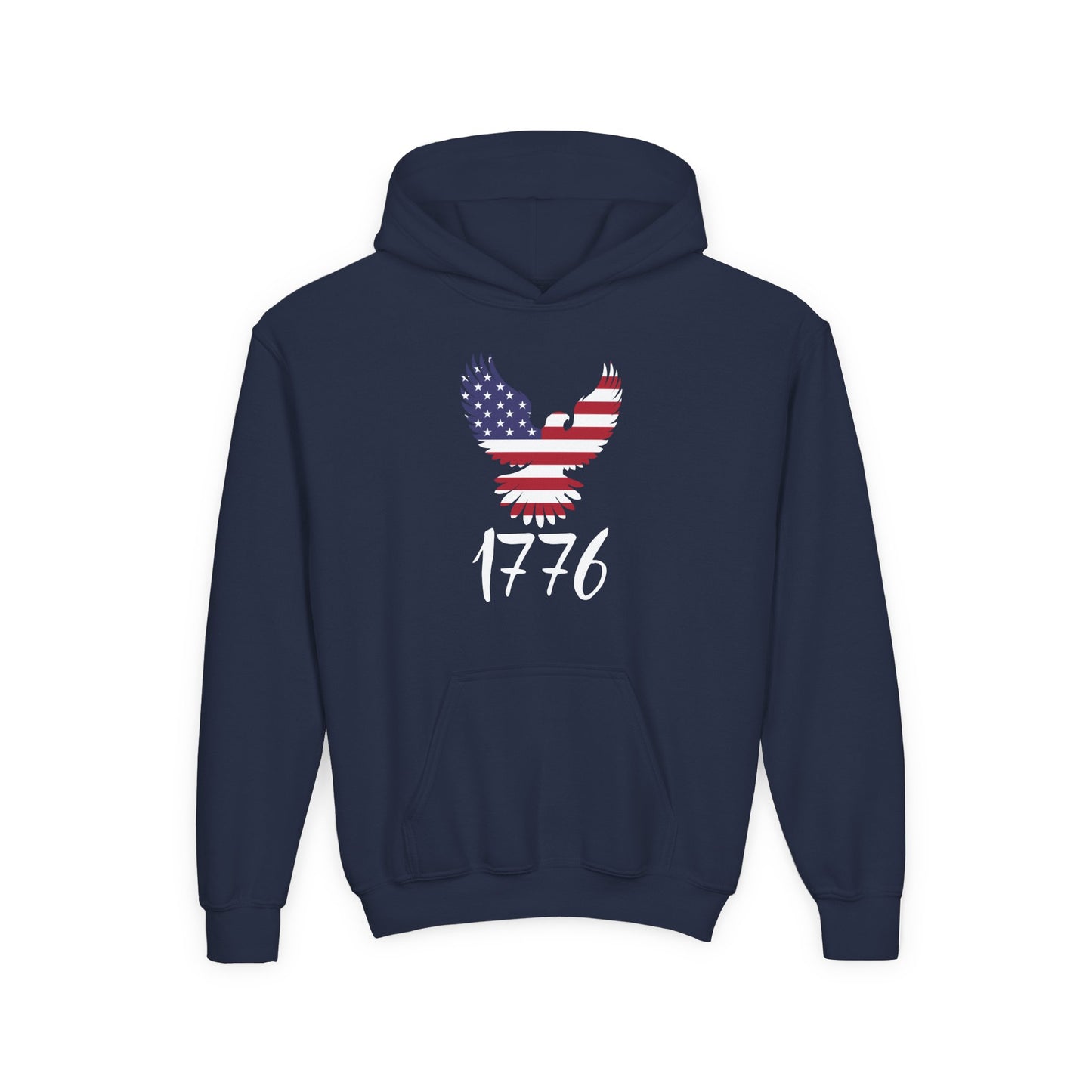 1776 Heritage Youth Hoodie | USA Bald Eagle Graphic
