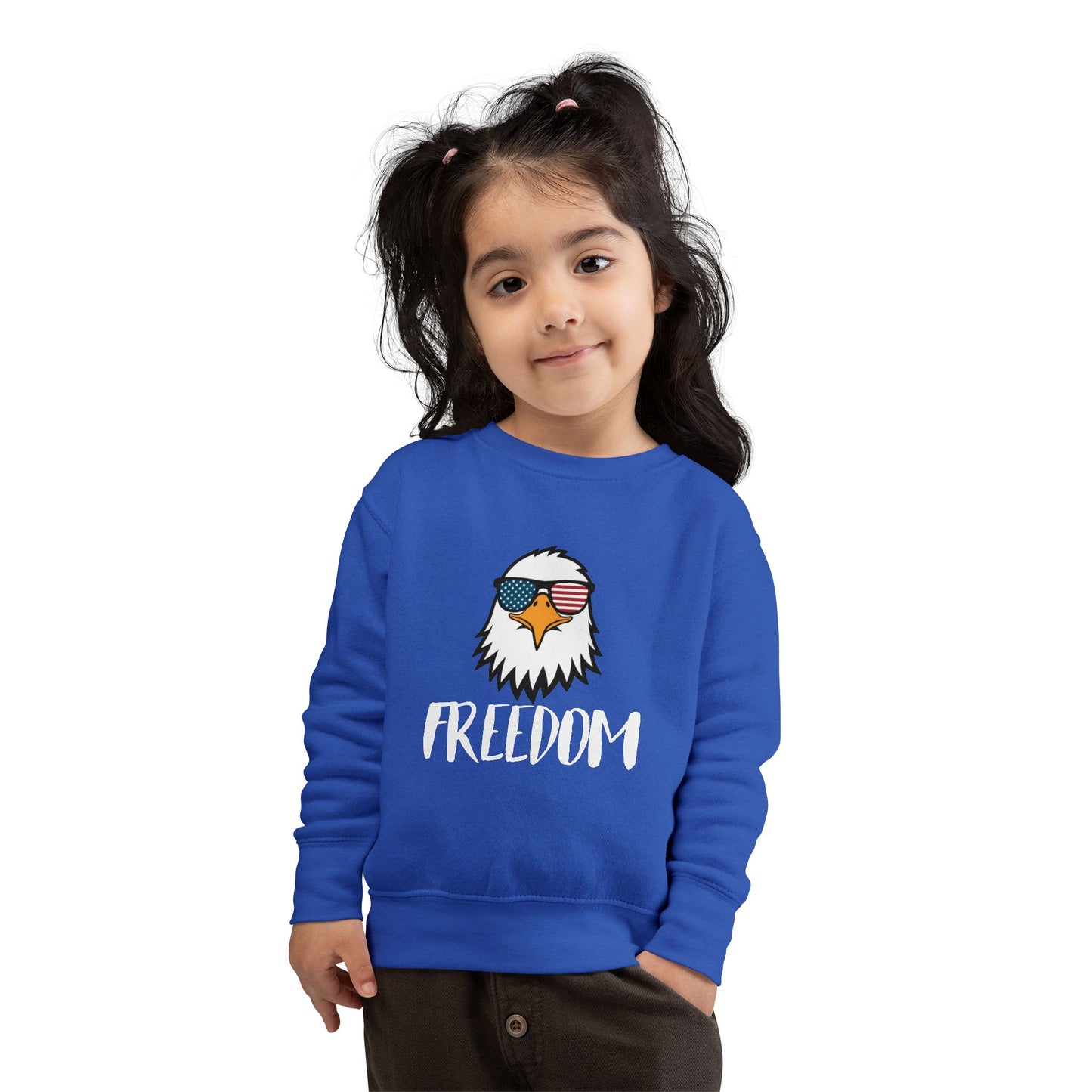Freedom Eagle Aviator Toddler Sweatshirt | USA Bald Eagle Graphic