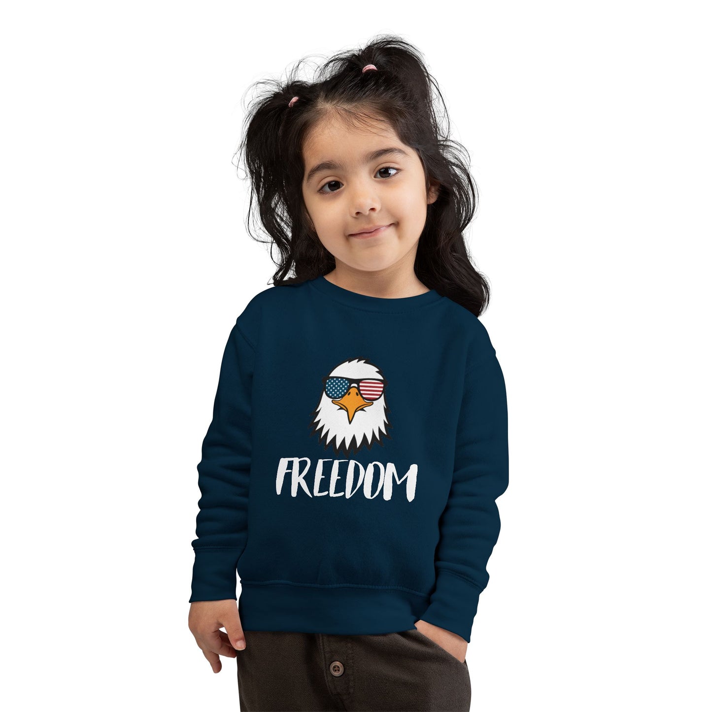 Freedom Eagle Aviator Toddler Sweatshirt | USA Bald Eagle Graphic