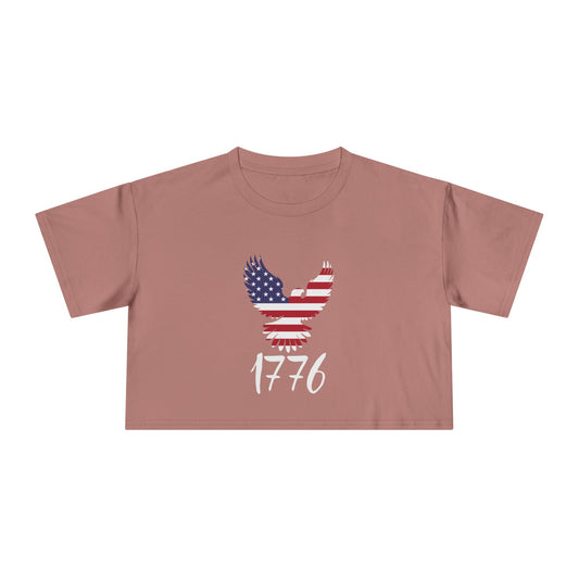 1776 Heritage Women's Premium Crop Top | USA Bald Eagle Graphic