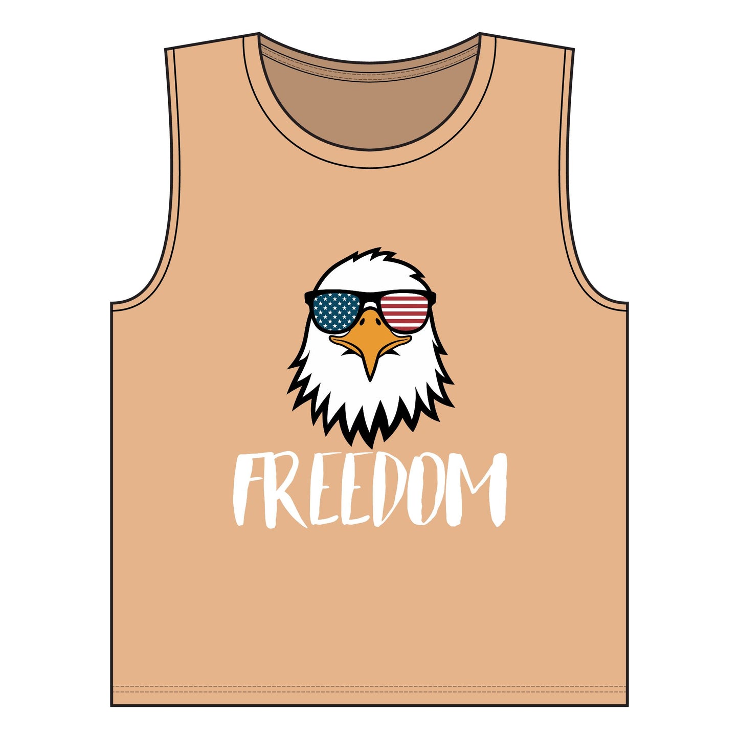 Freedom Eagle Aviator Women's Muscle Tank | USA Bald Eagle Graphic