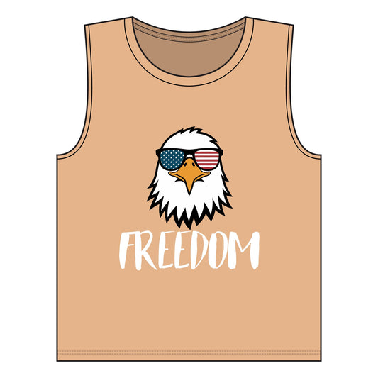Freedom Eagle Aviator Women's Muscle Tank | USA Bald Eagle Graphic