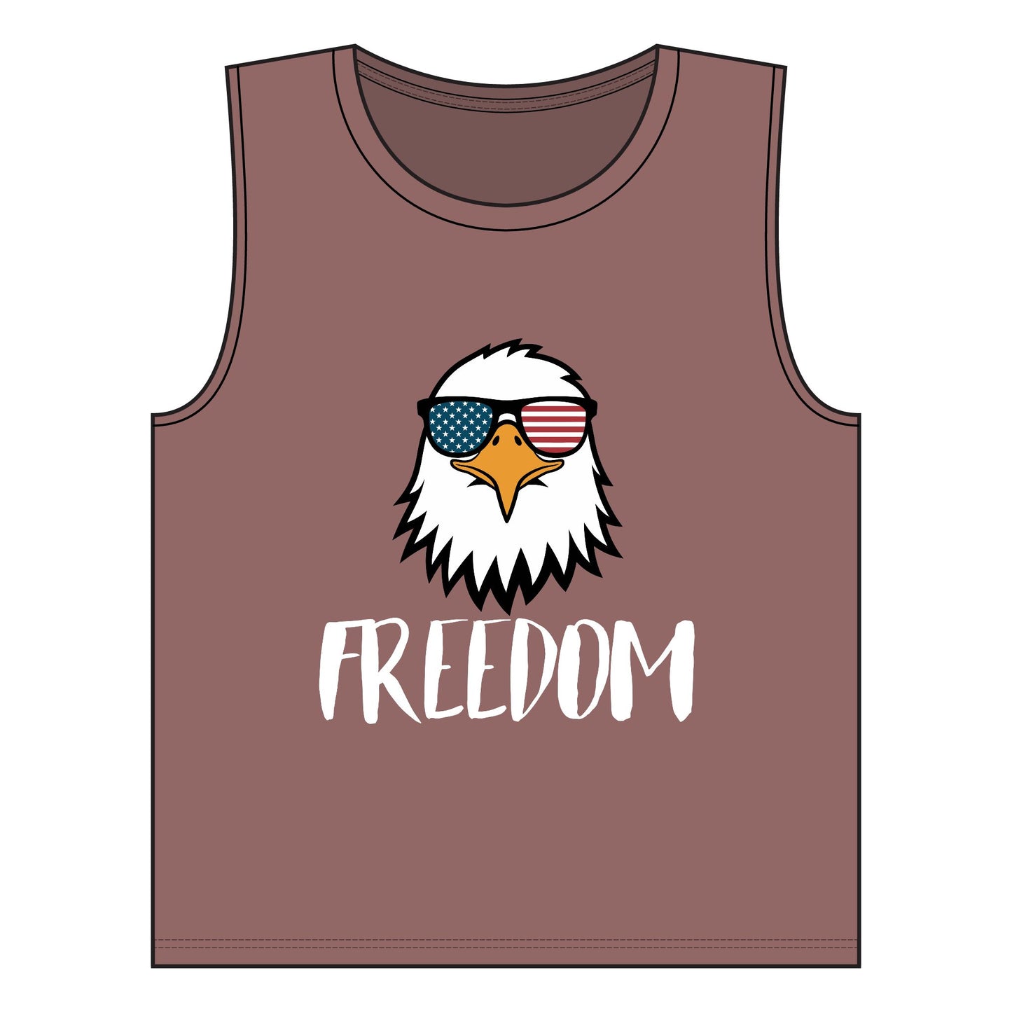 Freedom Eagle Aviator Women's Muscle Tank | USA Bald Eagle Graphic