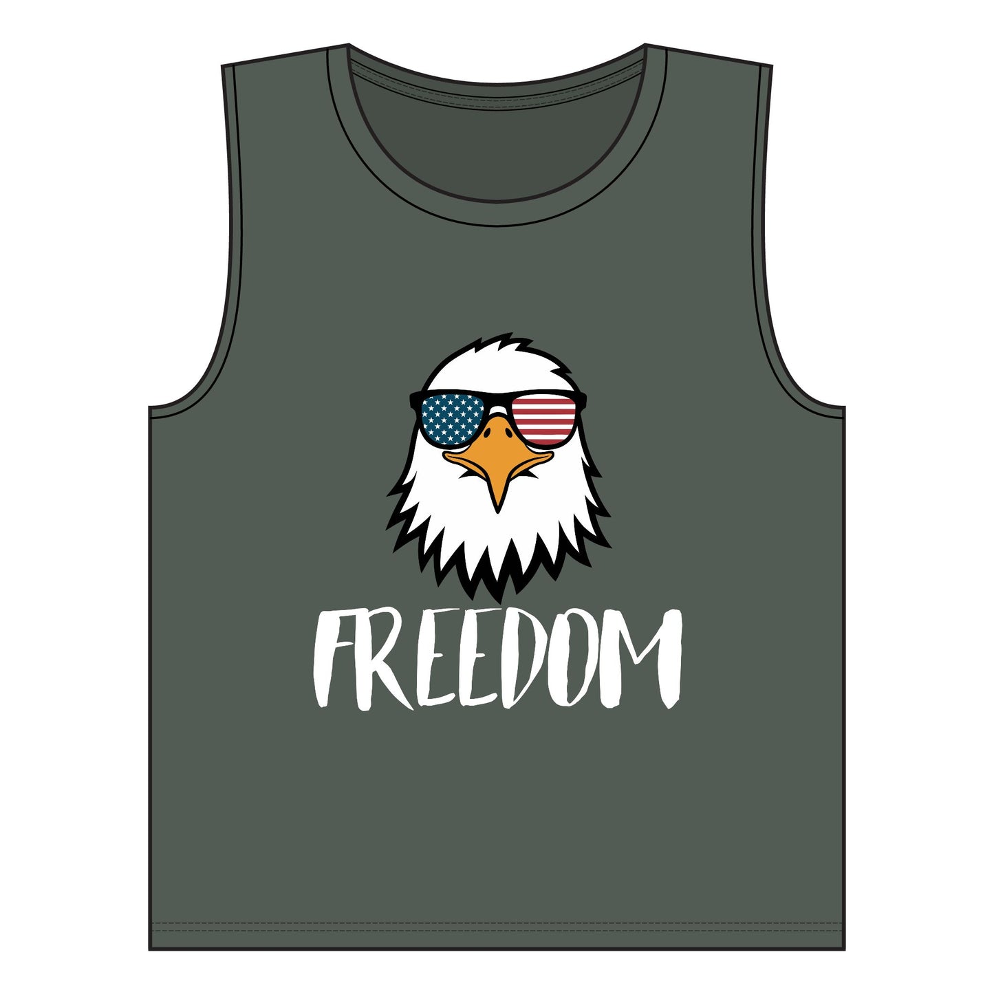 Freedom Eagle Aviator Women's Muscle Tank | USA Bald Eagle Graphic