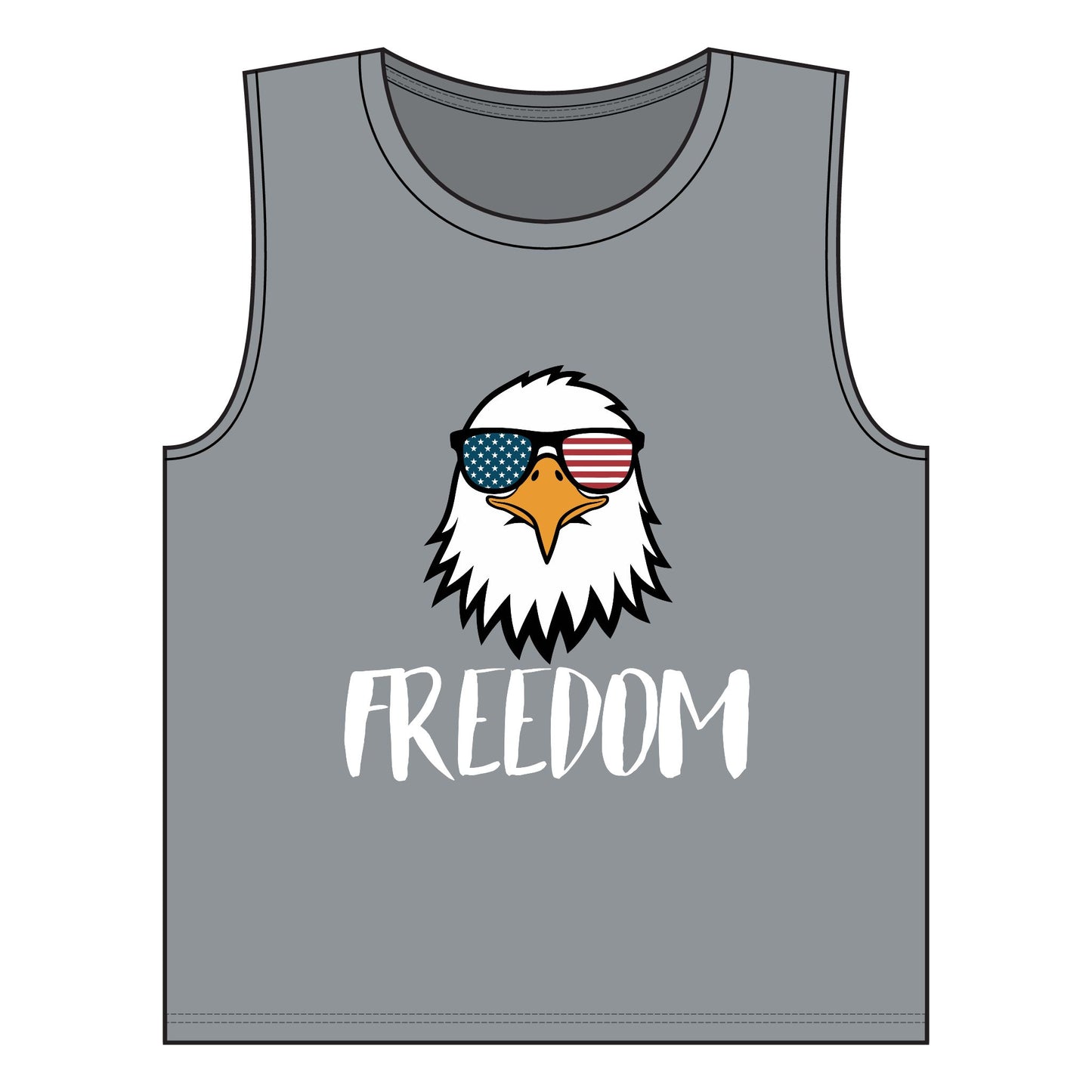 Freedom Eagle Aviator Women's Muscle Tank | USA Bald Eagle Graphic