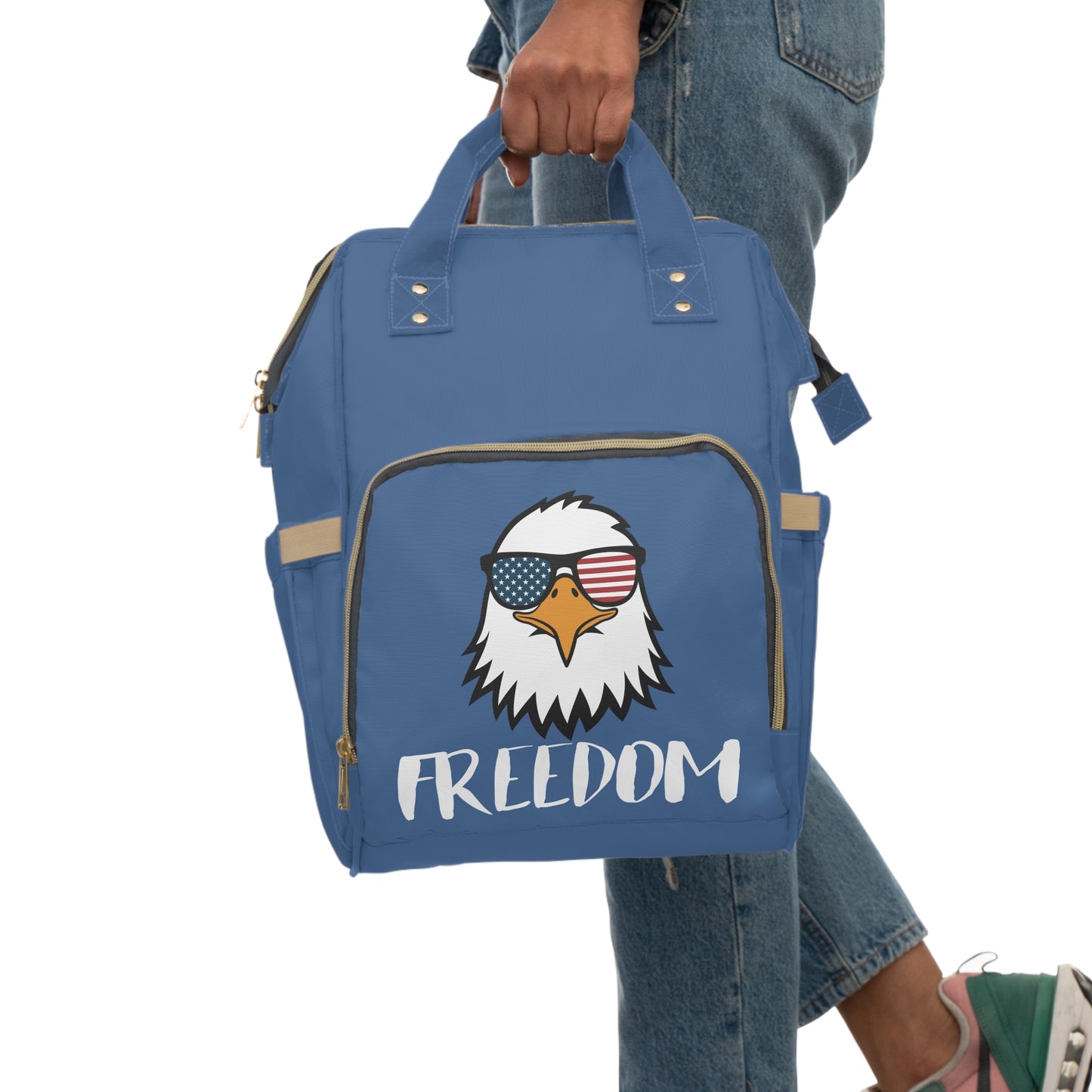 Freedom Eagle Aviator Multifunctional Diaper Backpack | USA Bald Eagle Graphic