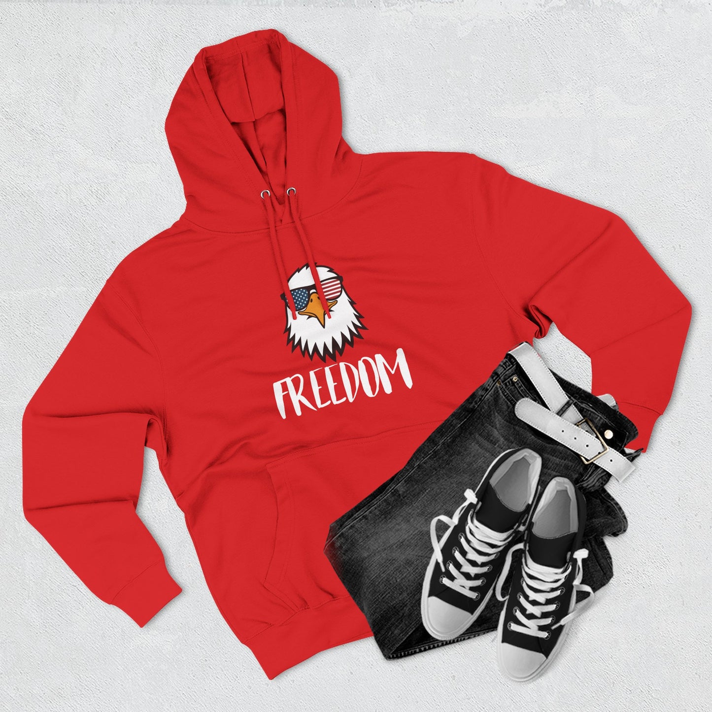 Freedom Eagle Aviator Premium Hoodie | USA Bald Eagle Graphic