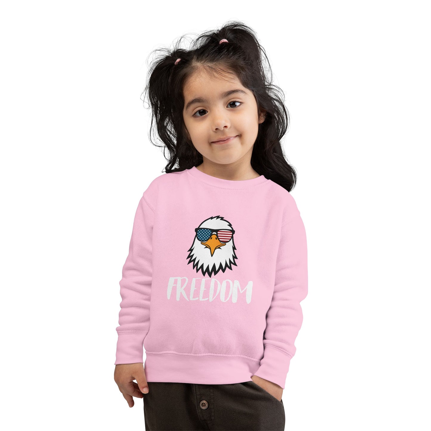 Freedom Eagle Aviator Toddler Sweatshirt | USA Bald Eagle Graphic