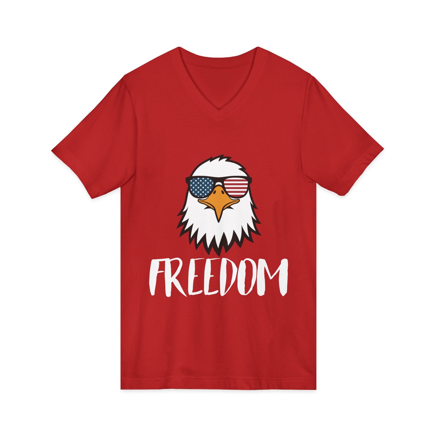 Freedom Eagle Aviator Men's V-Neck Tee | USA Bald Eagle Graphic