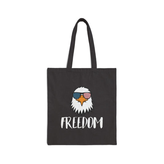 Freedom Eagle Aviator Canvas Tote Bag | USA Bald Eagle Graphic