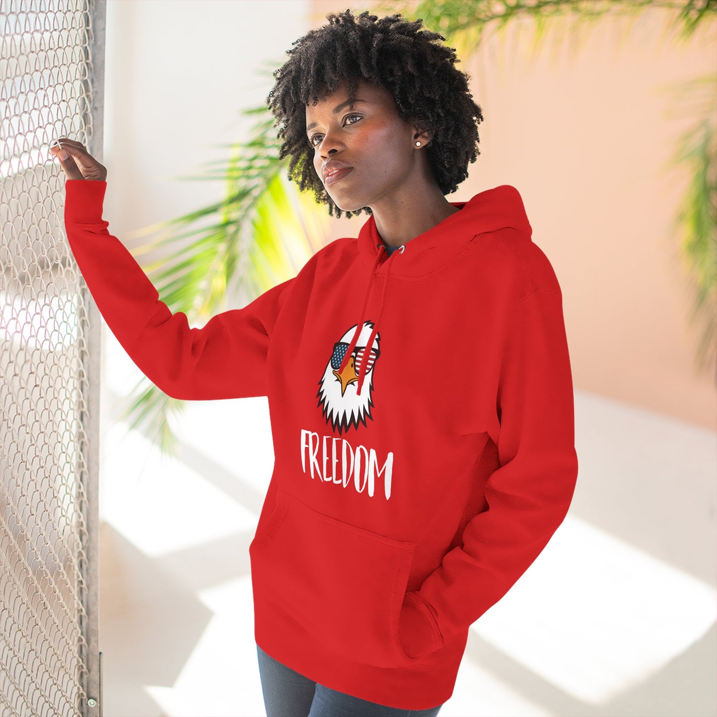 Freedom Eagle Aviator Premium Hoodie | USA Bald Eagle Graphic